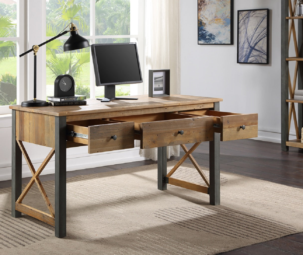 Harringay Reclaimed Wood Desk / Dressing Table - The Orchard Home and Gifts